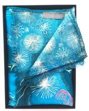 Load image into Gallery viewer, Teal Dandelion Scarf